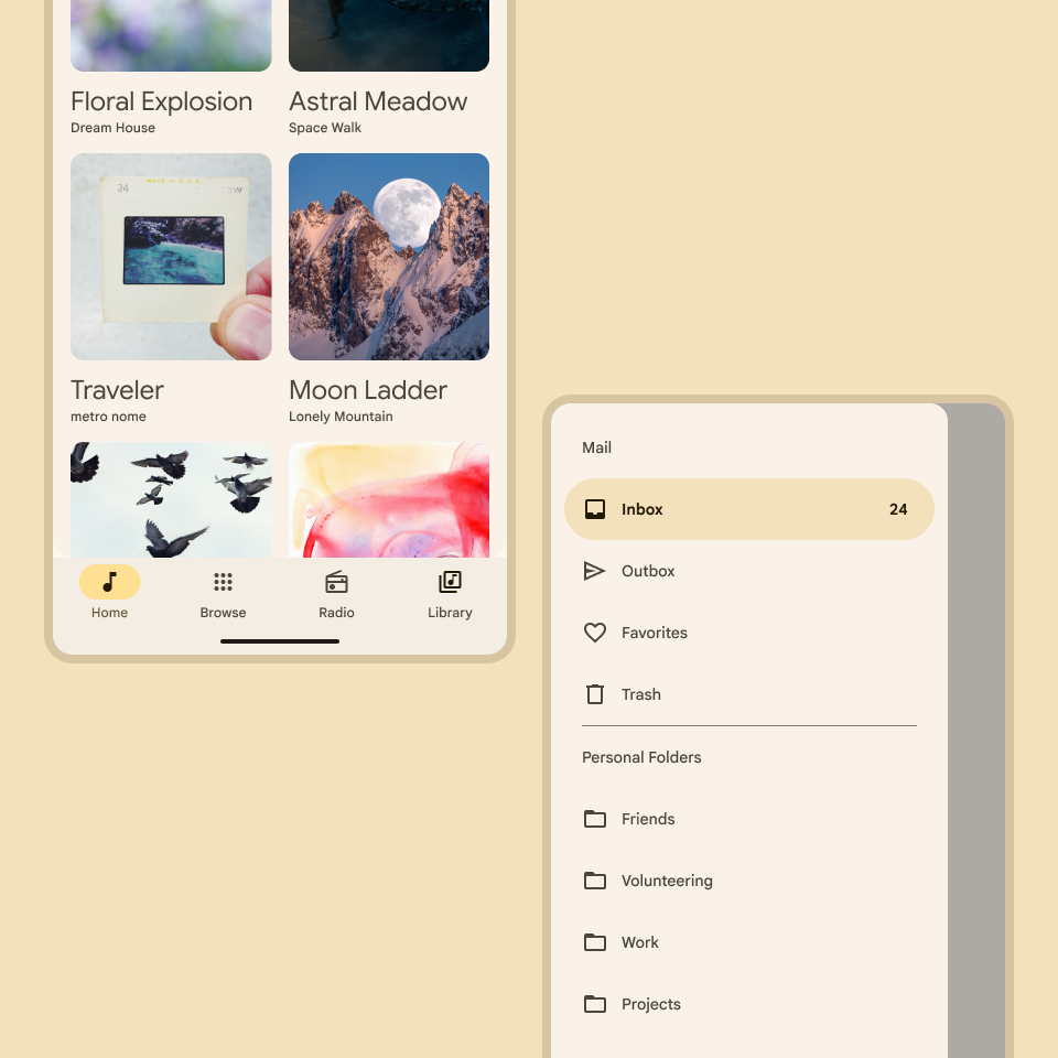 older nav bar and drawer